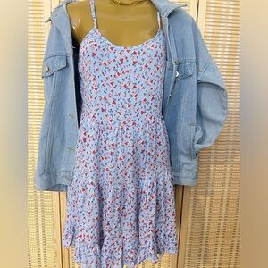 Beautiful Baby Blue Floral Sun Dress
